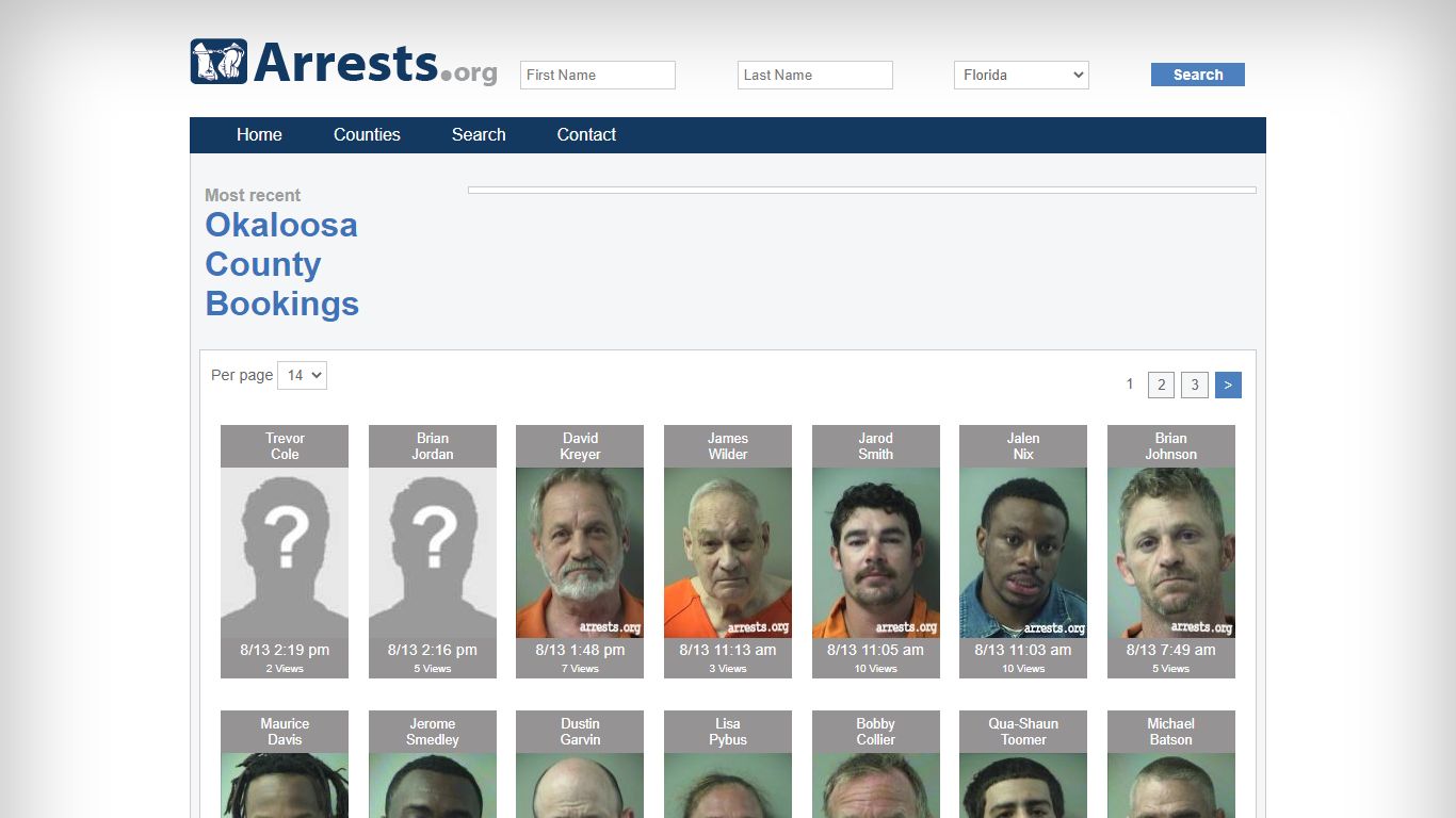 Okaloosa County Arrests and Inmate Search