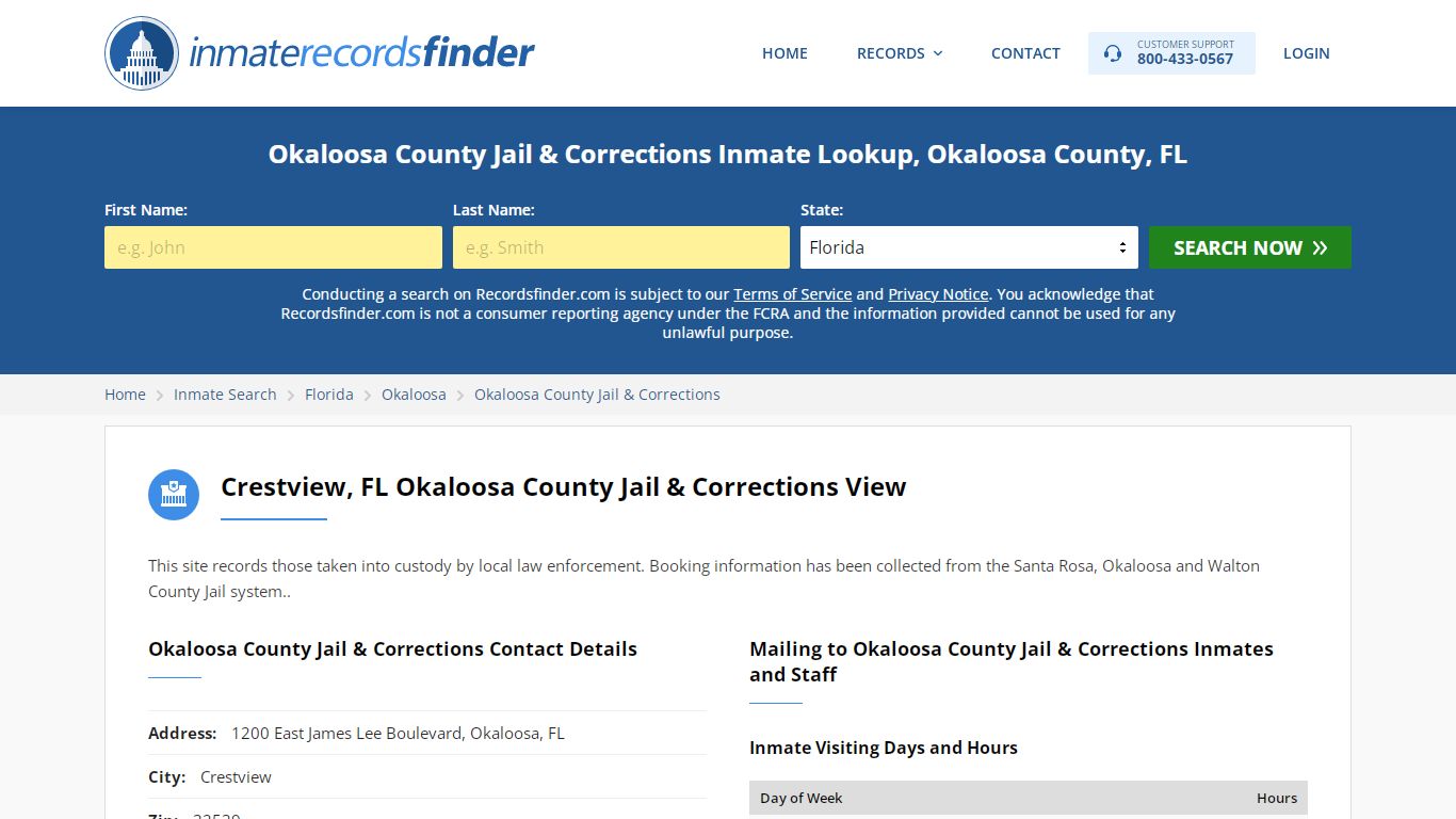 Okaloosa County Jail & Corrections Roster & Inmate Search ...